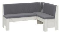 Ганновер Скамья угловая(Дуб Крафт белый, Микровелюр Linea Grande 83/Connect 83 Cерый