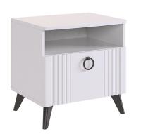 Ева Тумба прикроватная/Белое дерево/Белый матовый