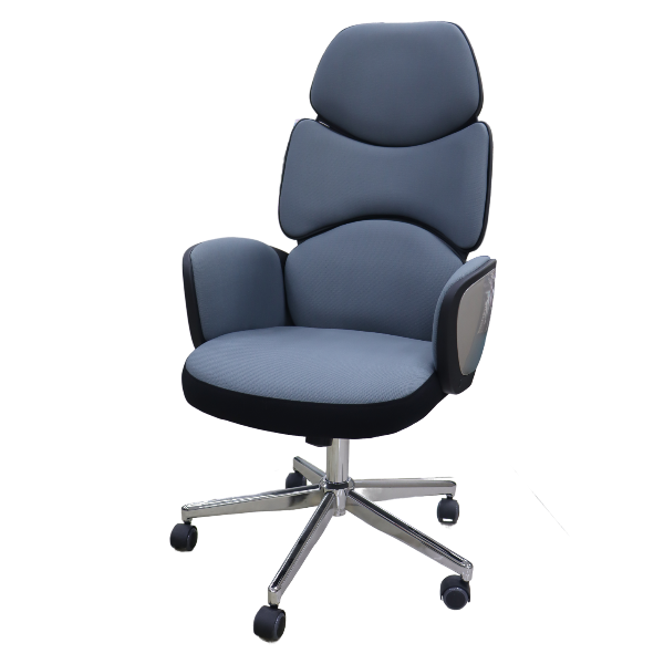 Кресло офисное CX1118H/Серый+черный/пластик бежевый