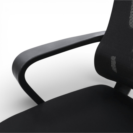 Кресло офисное OM658B поролон+сетка, черный 