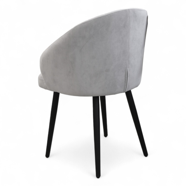 Стул Шолден Велюр Серый / Черный матовый (Муар)