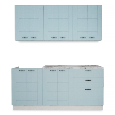 Кухня СОНЕТ  1,8  м  Сосна ЛОФТ / Дуб БИРЮЗА  (столешница Альберика+Планка) 