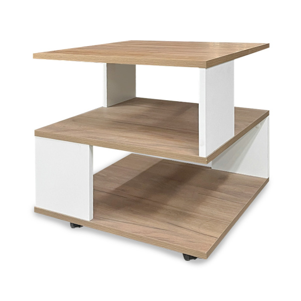 Стол журнальный СЖ-18 Ультра Белый снег/Дуб крафт табачный
