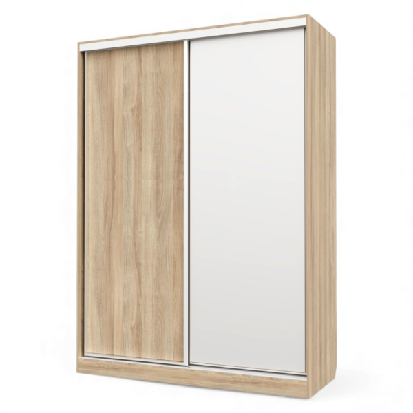 Шкаф-купе БН-61  2дв с ящ. 1600х600х2200 Дуб сонома/хром