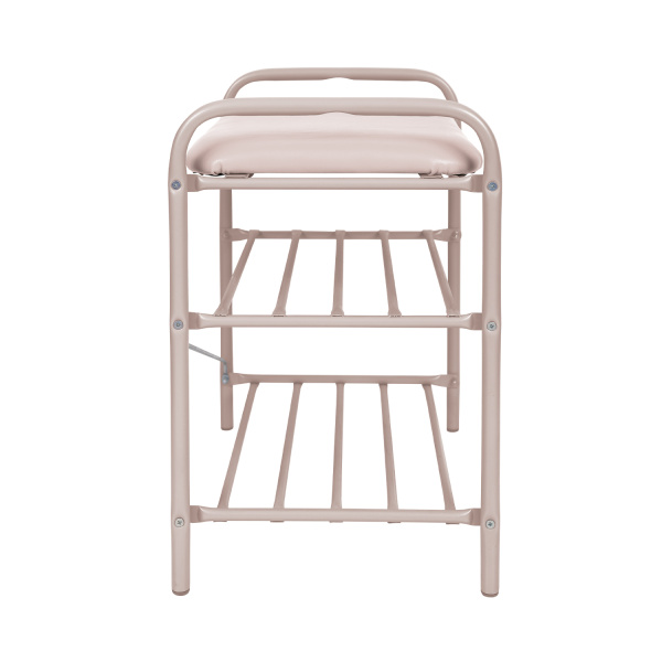 Банкетка 1 для обуви (арт. Б1-1/БЖ) Бежевый металлик/Винислкожа Слоновая кость