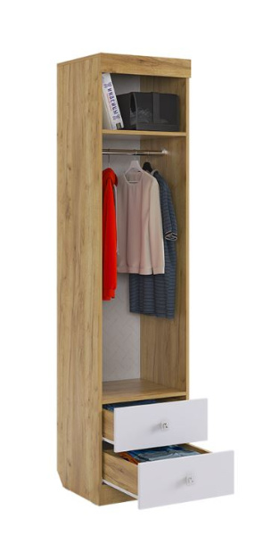 Форсаж Шкаф комбинированный (с ящ. 1-створчатый) (дуб крафт золотой/белый)