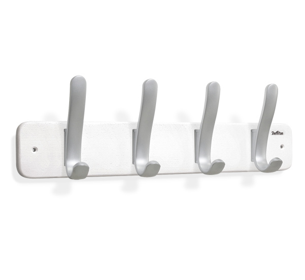 Вешалка SHT-WH20 дерево (бук)/пластик (беленый/серебро)