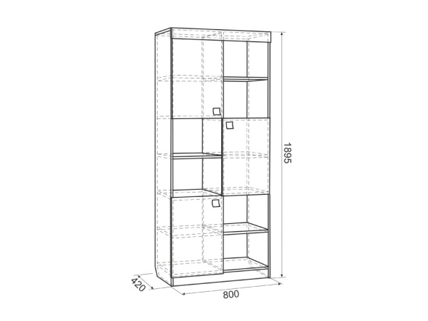Форсаж Стеллаж (дуб крафт золотой/белый) без принта